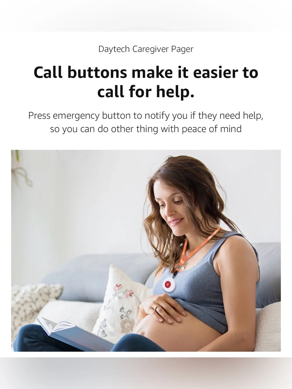 Caregiver Pager Wireless Call Button for Seniors, Disabled, & Elderly Fall Alert - Picture 10 of 16